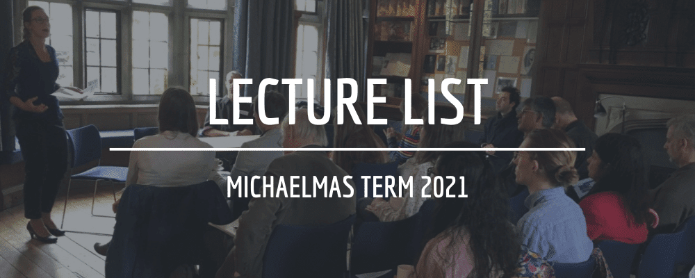 Lecture List Michaelmas Term 2021 - Oxford Centre For Hindu Studies